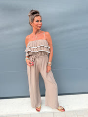 Strapless Jumpsuit "Venezuela" taupe