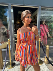 Strapless jumpsuit “Aruba” oranje