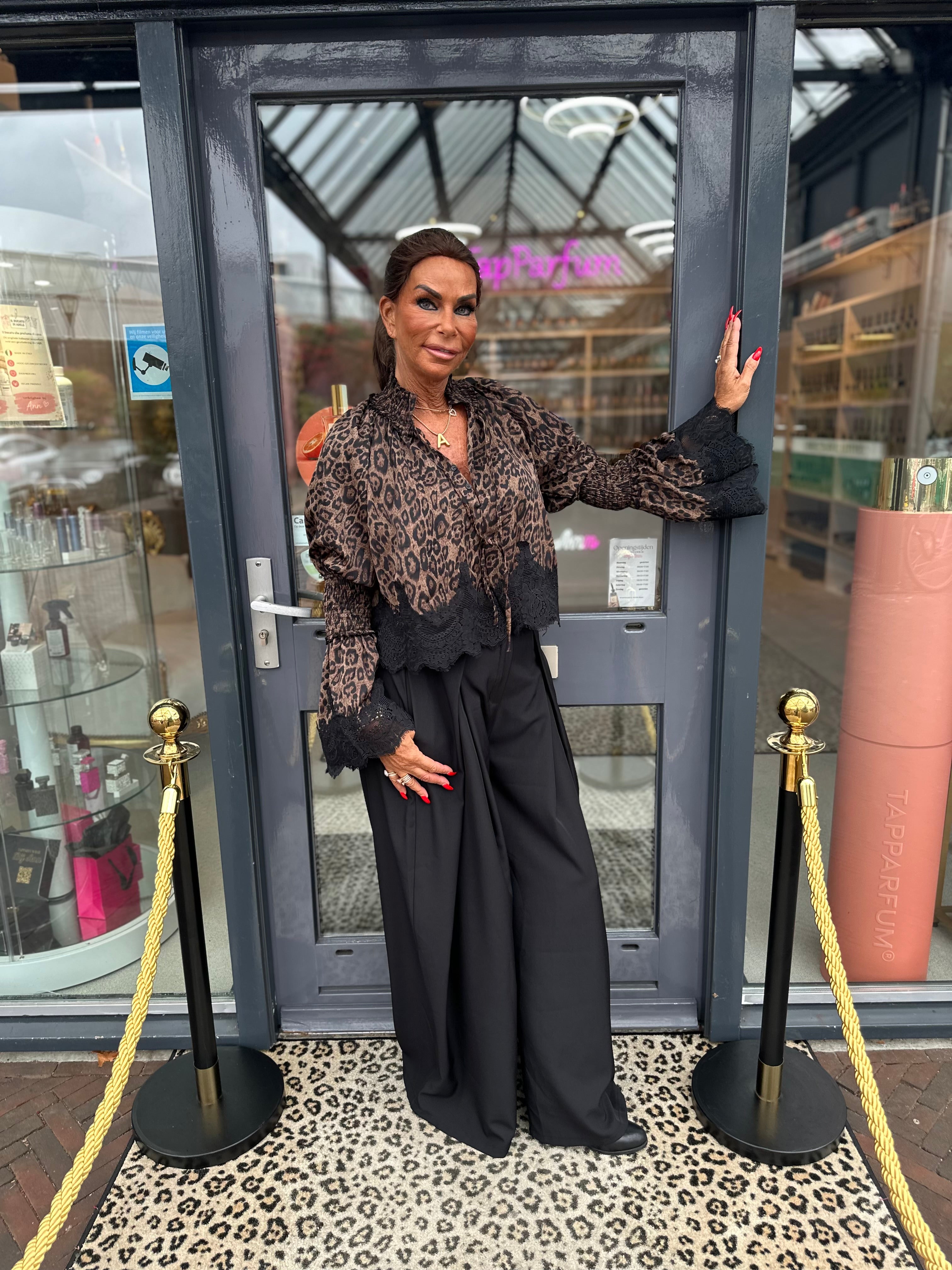 Blouse "Very chique" zwart panter