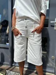 Bermuda jeans "double" wit