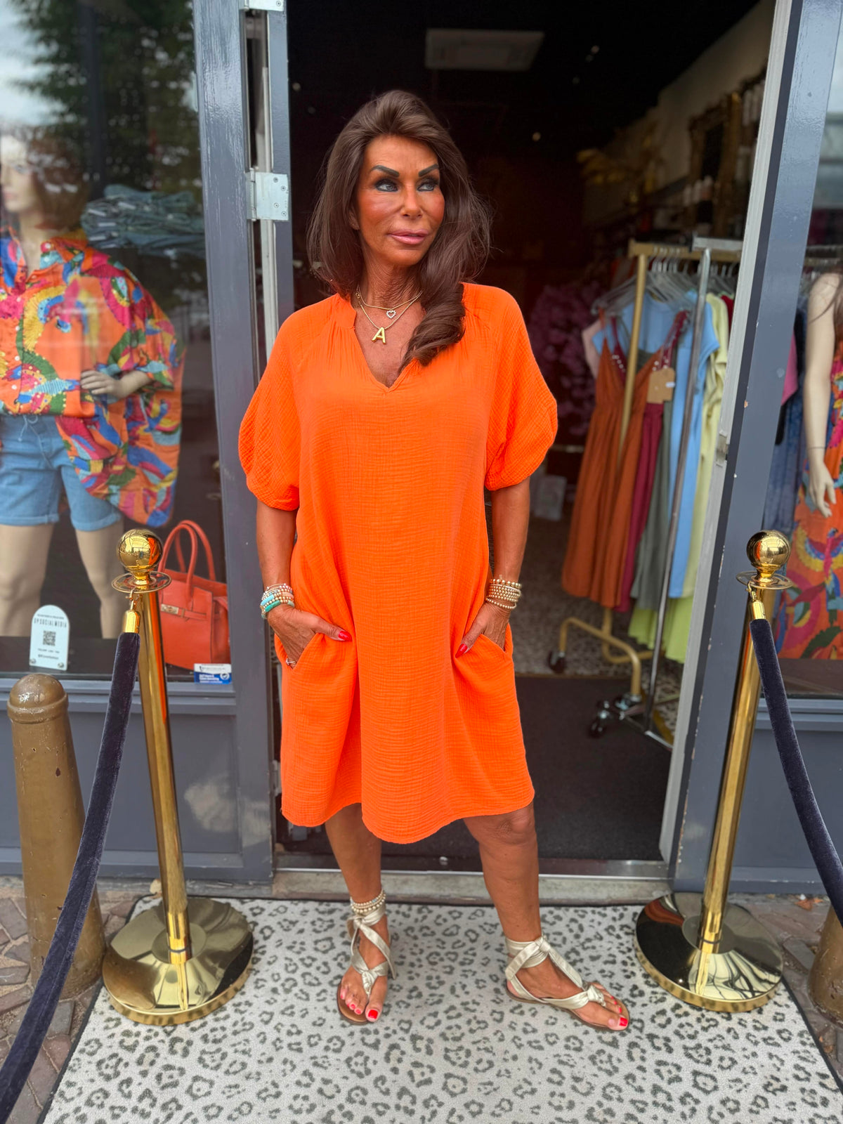 Hydrofiel Jurkje "pofmouw" Oranje