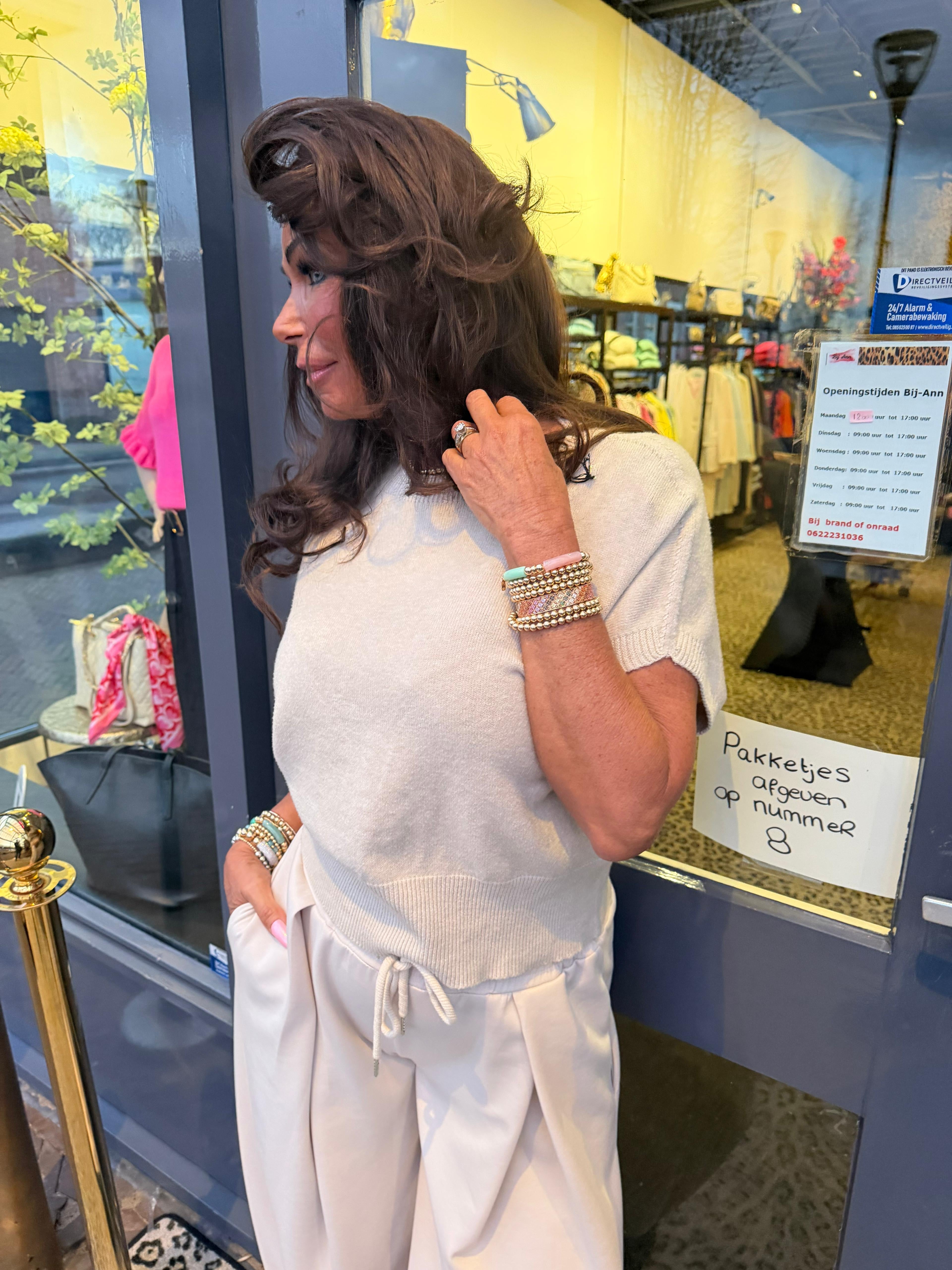 Kort truitje "Fine" beige