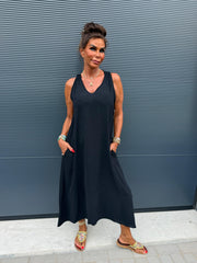 Lange jurk "Catarina" zwart