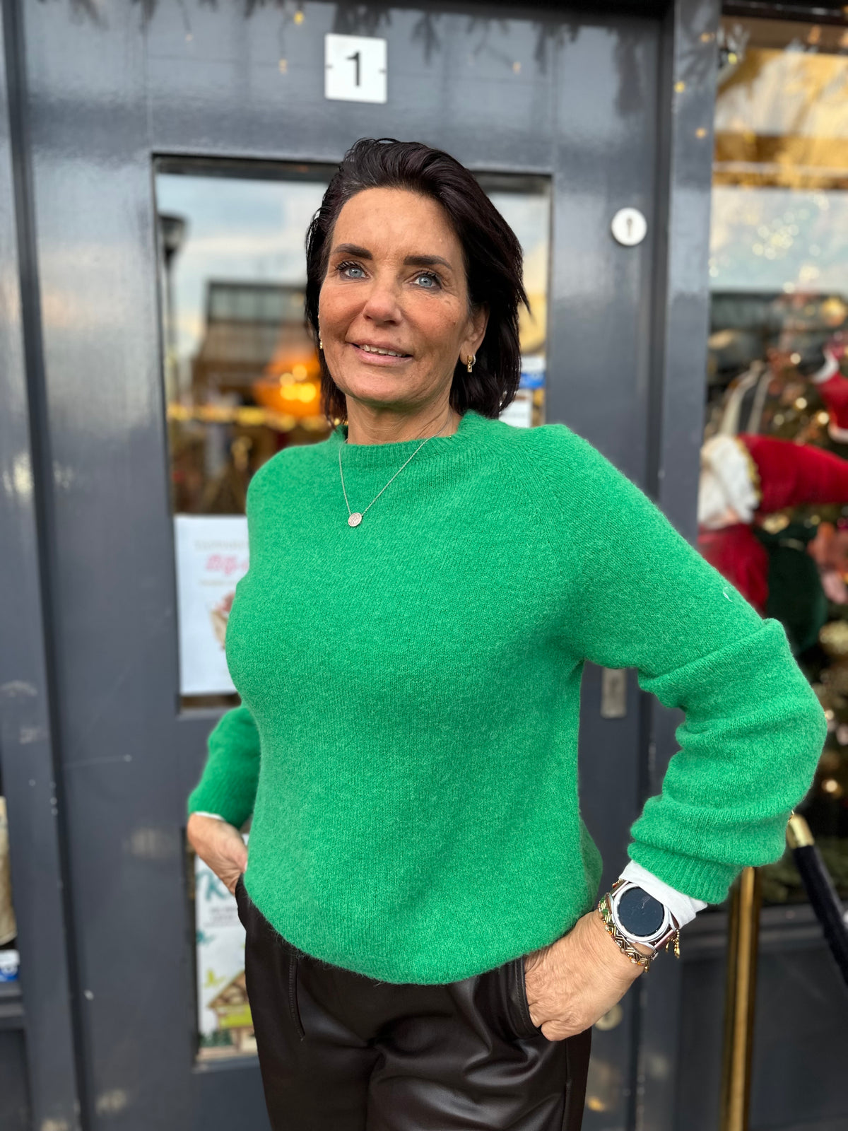 Top lange mouw "Cozy" flessen groen