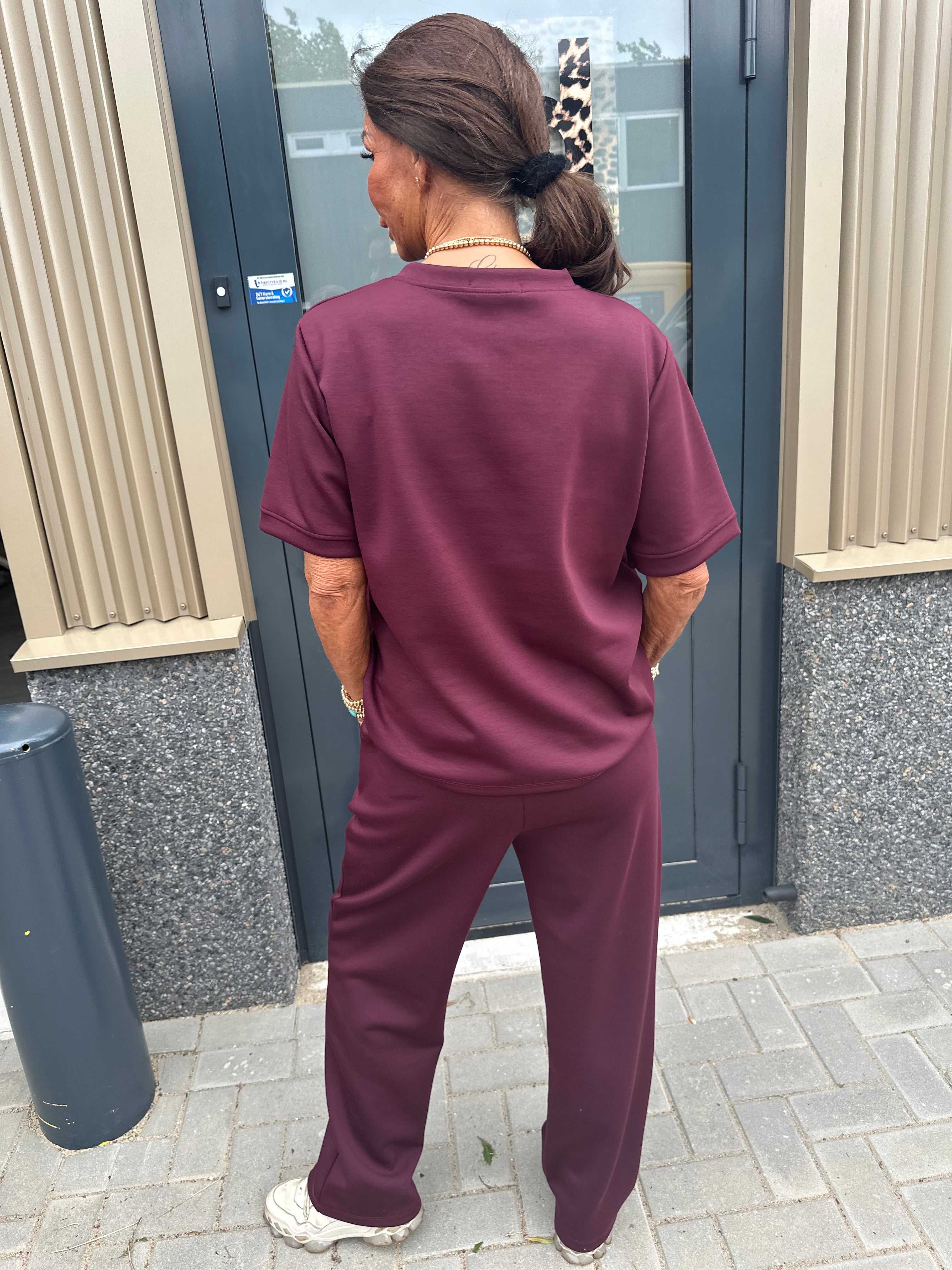 2 delig joggingset palmtree bordeaux