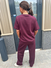 2 delig joggingset palmtree bordeaux