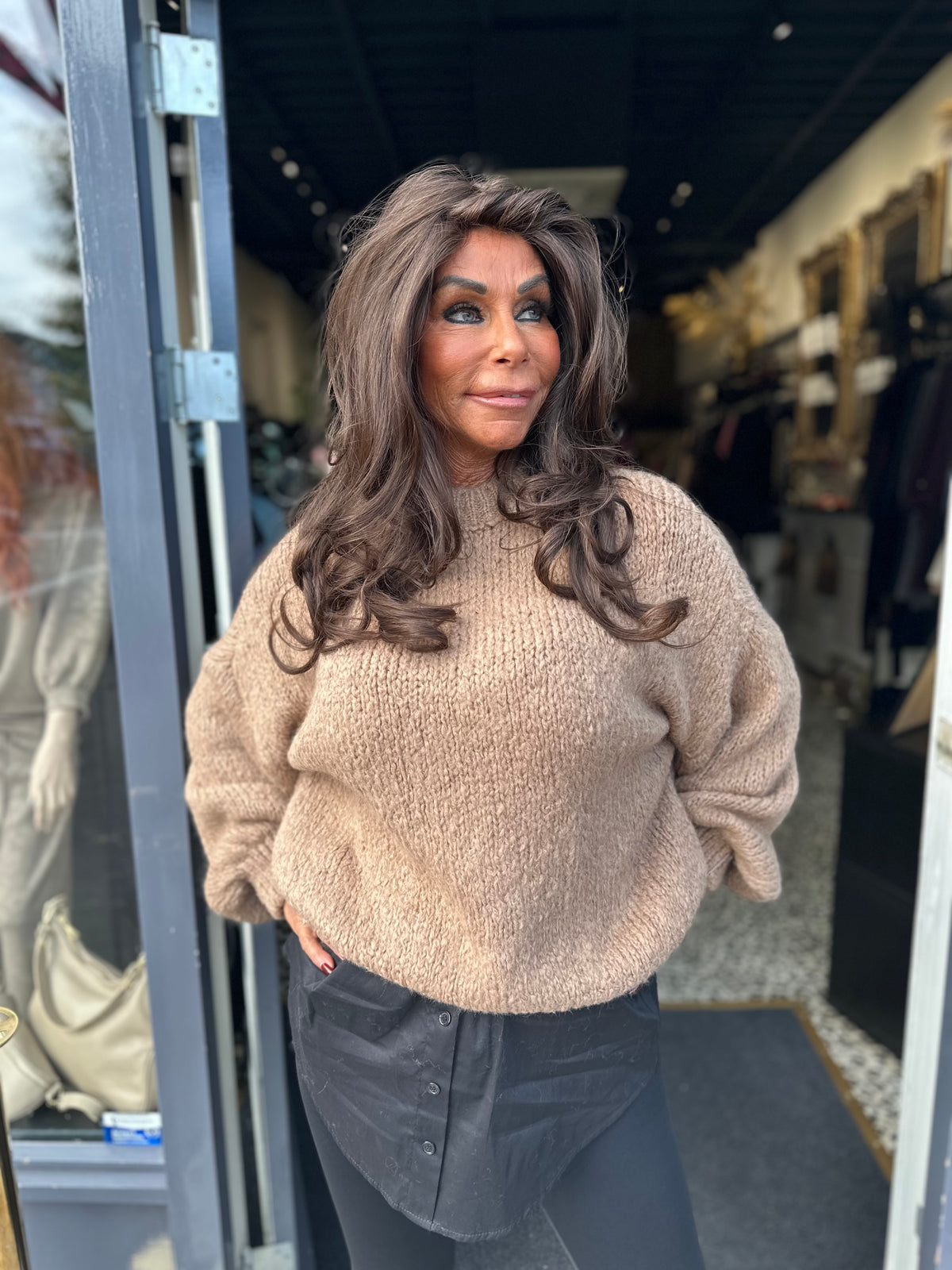 Trui "Knitted" Camel