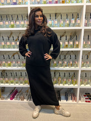 2 delig set lange rok “Snow” zwart