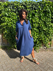 Jurkje "Kalyn" v-hals sky blauw