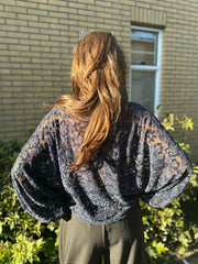 Kanten vleermuismouw top "Voila" Navy