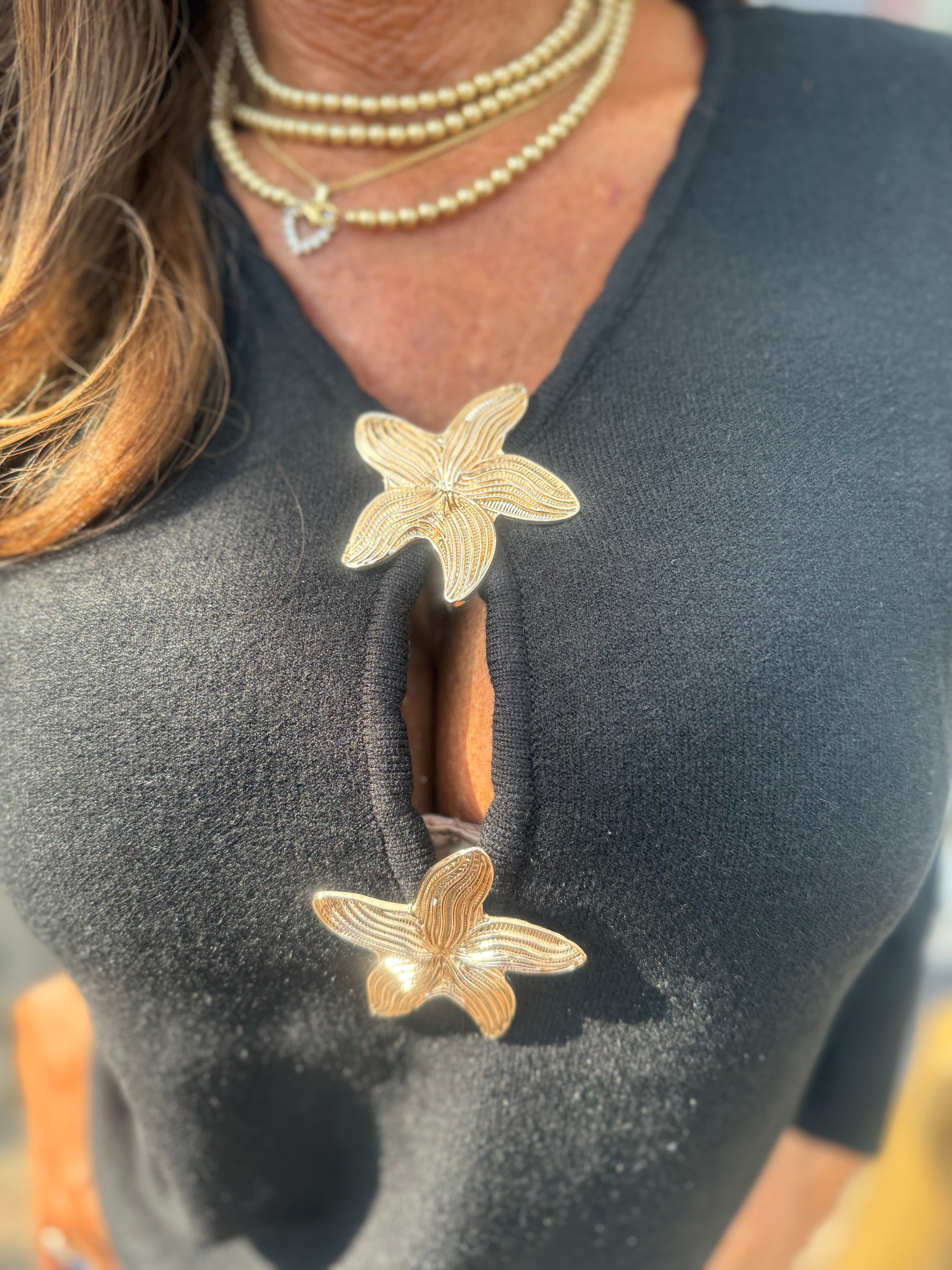 Top lange mouwen "Star of the sea" Zwart