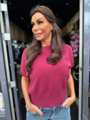 Vleermuis top "Liv"Bordeaux