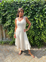 Linnen jurk Ribbon beige