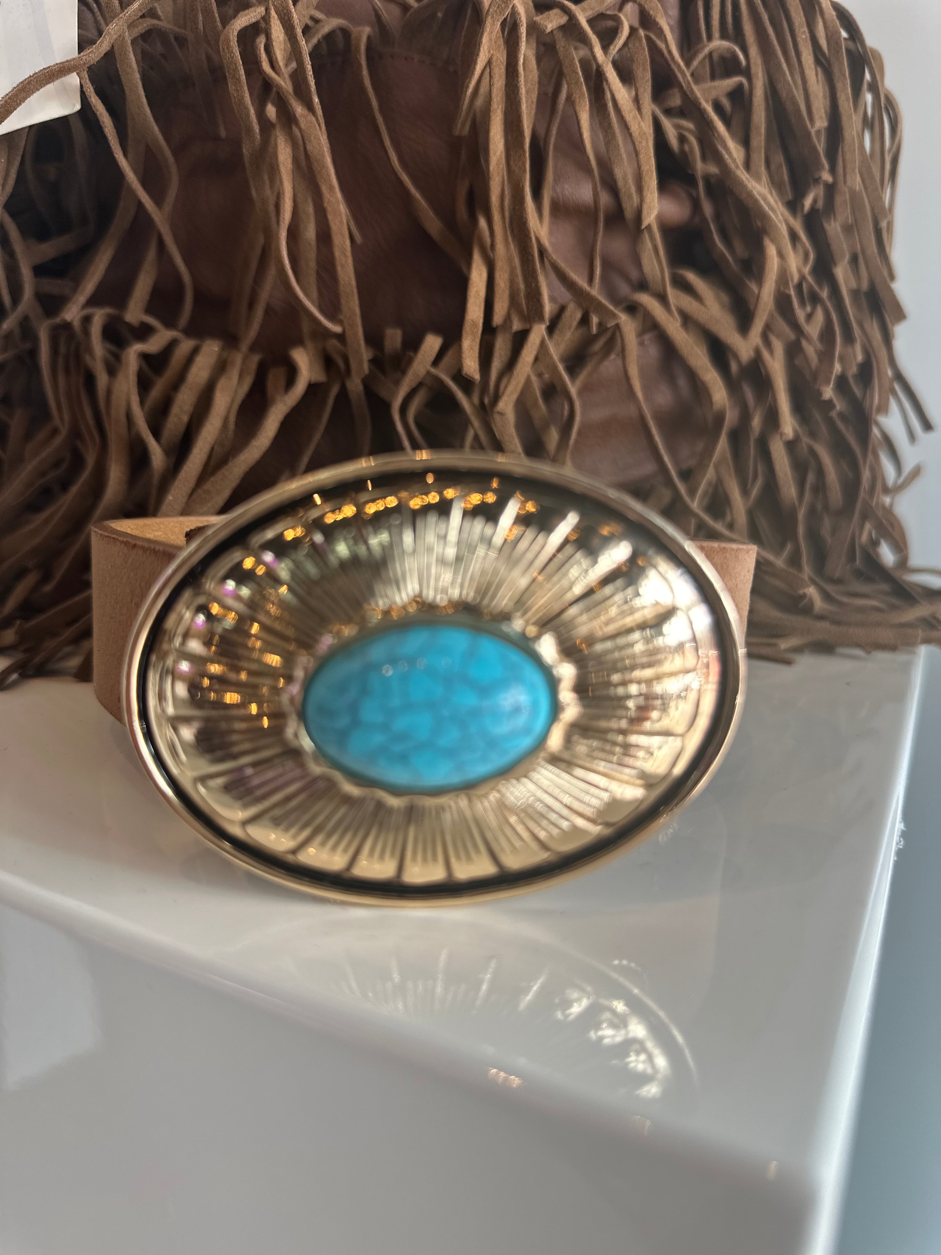 Riem Indiana turquoise camel