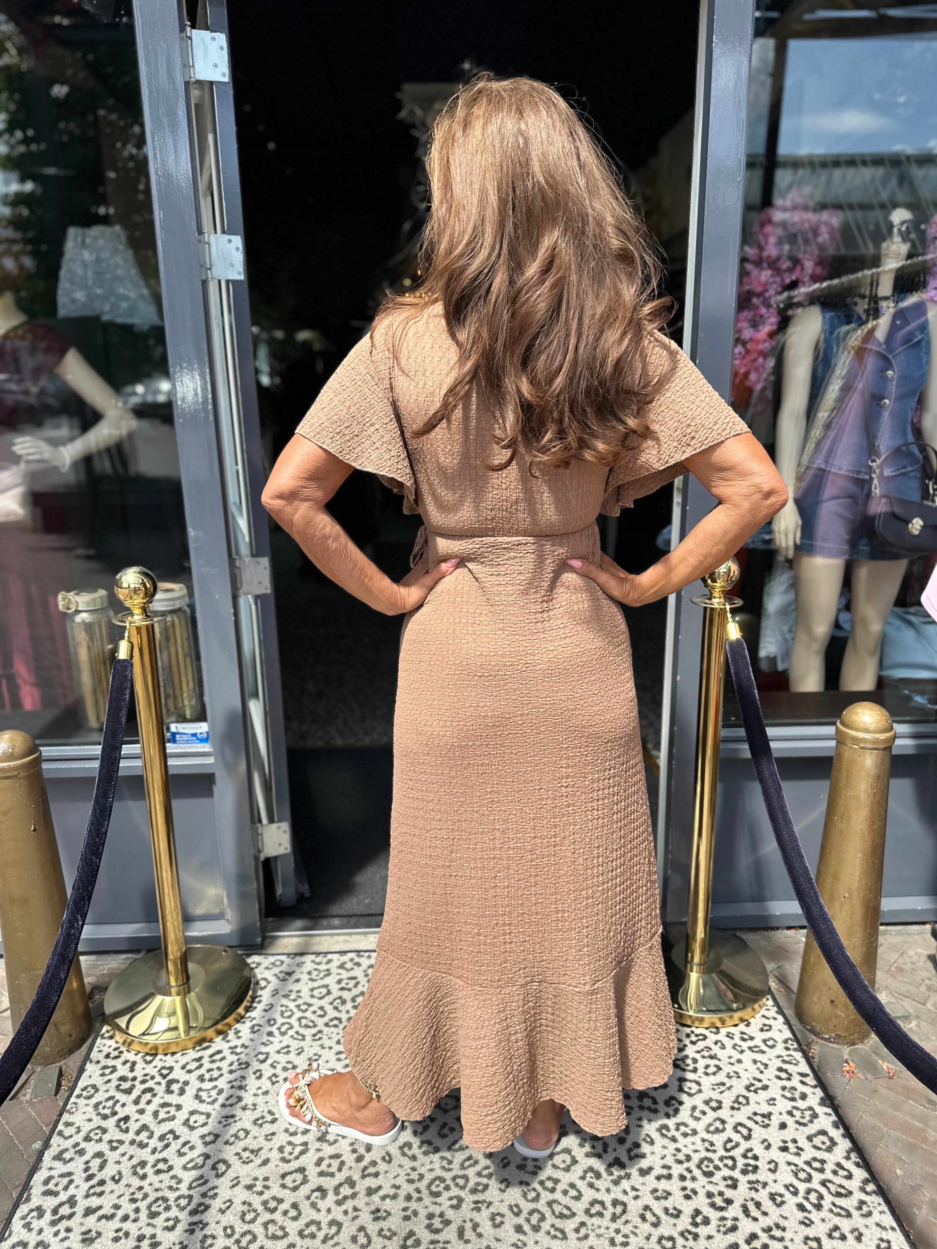 Wikkel jurk "Verona" Camel