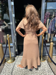 Wikkel jurk "Verona" Camel