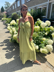 Strapless strikjurk "Bodine" limegroen
