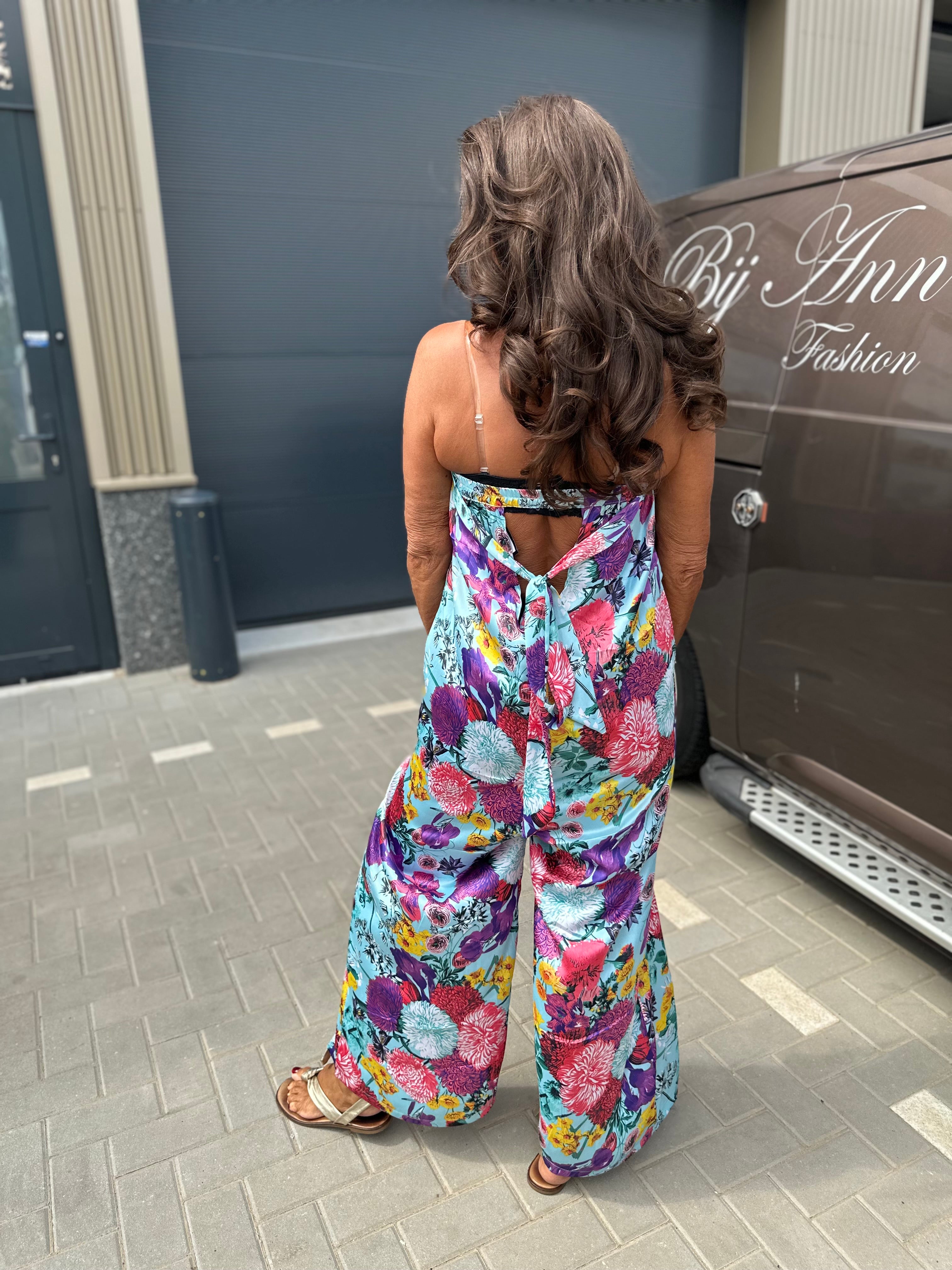 Strapless Jumpsuit Gold&Silver turquoise