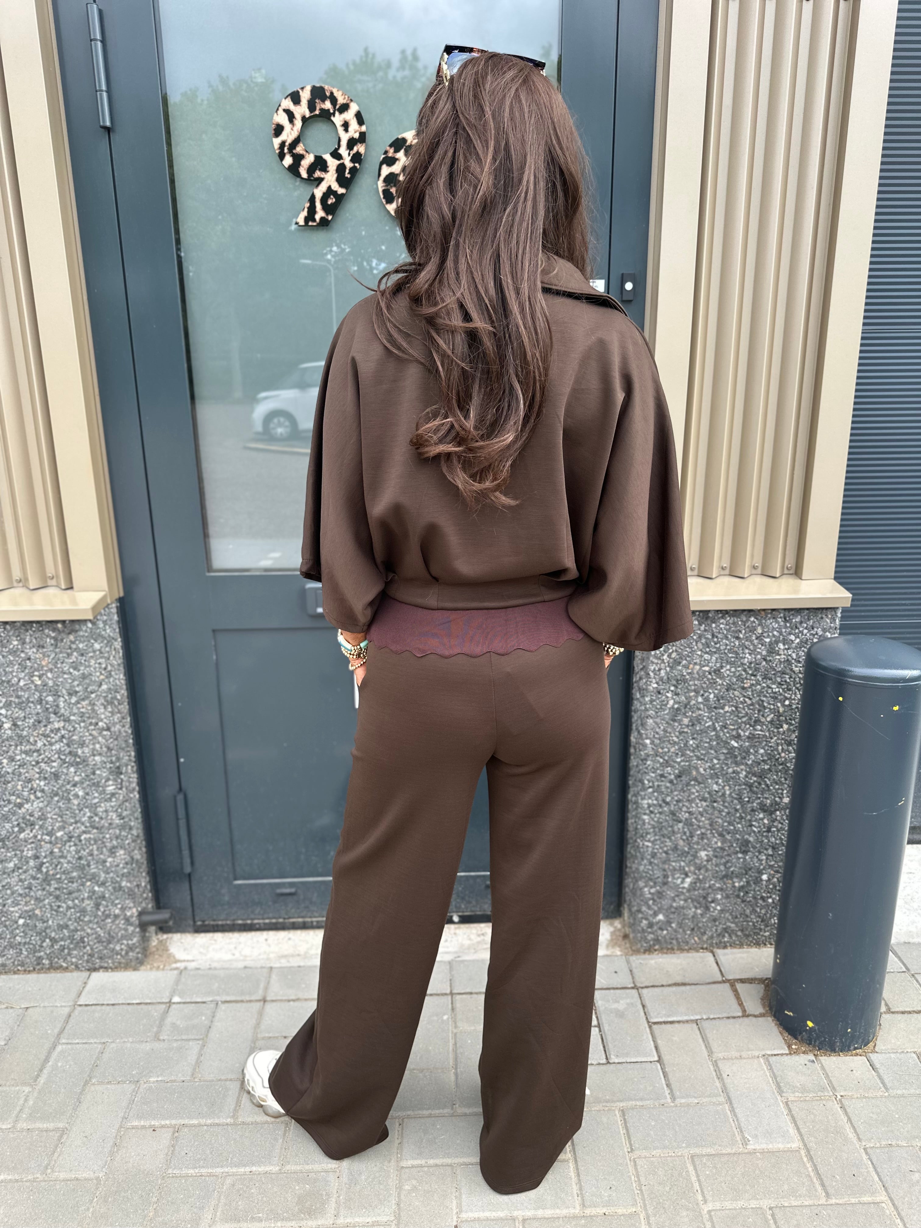 2 delig joggingpak "Dayen" donkerbruin