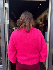Trui "Knitted" Neon roze