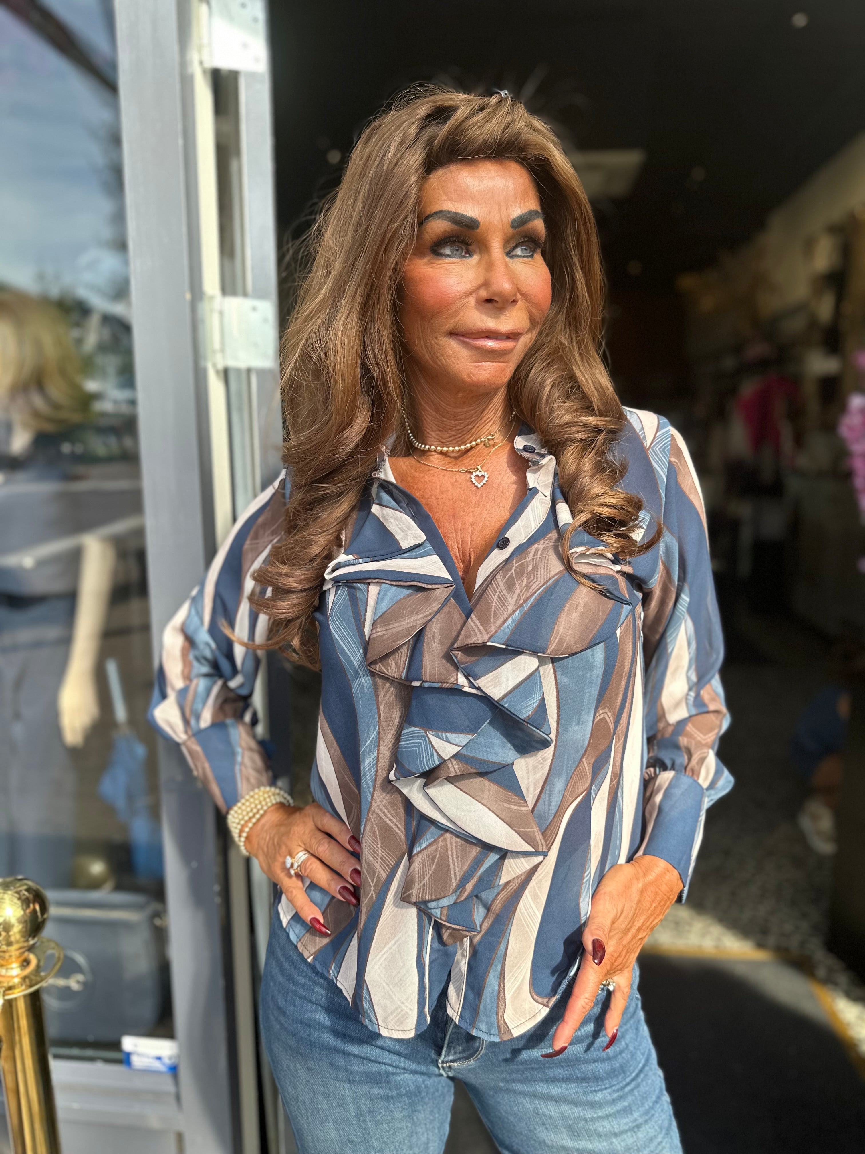 Blouse "Rina" donkerblauw
