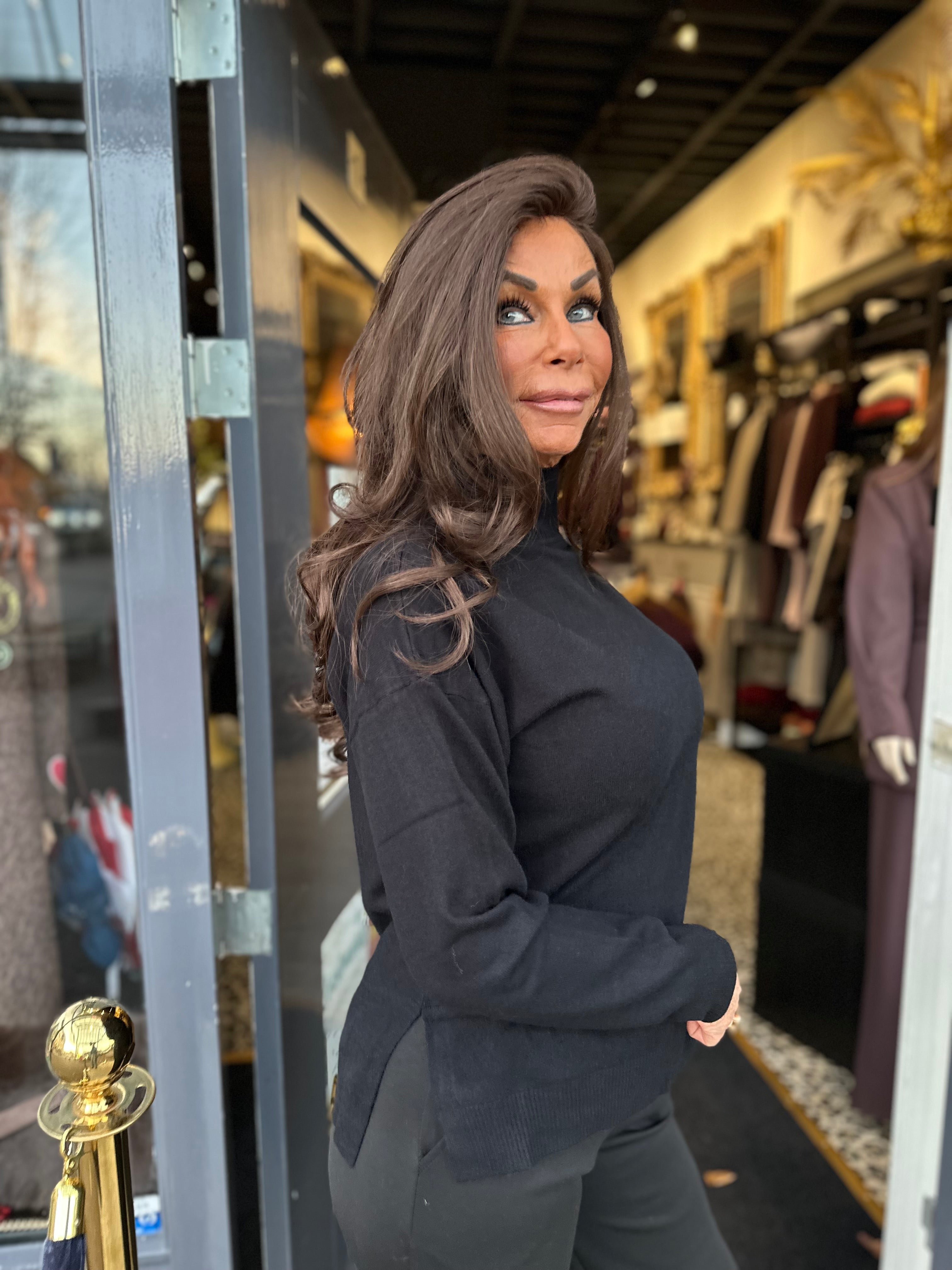 Turtle top "Java" Zwart