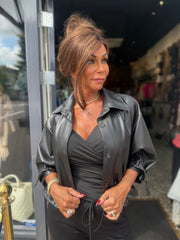 Vegan Leather Jasje "Rizzo" Zwart