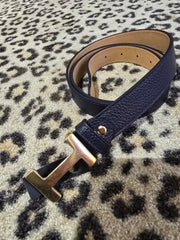 Riem 3 CM inspo Blauw/goud