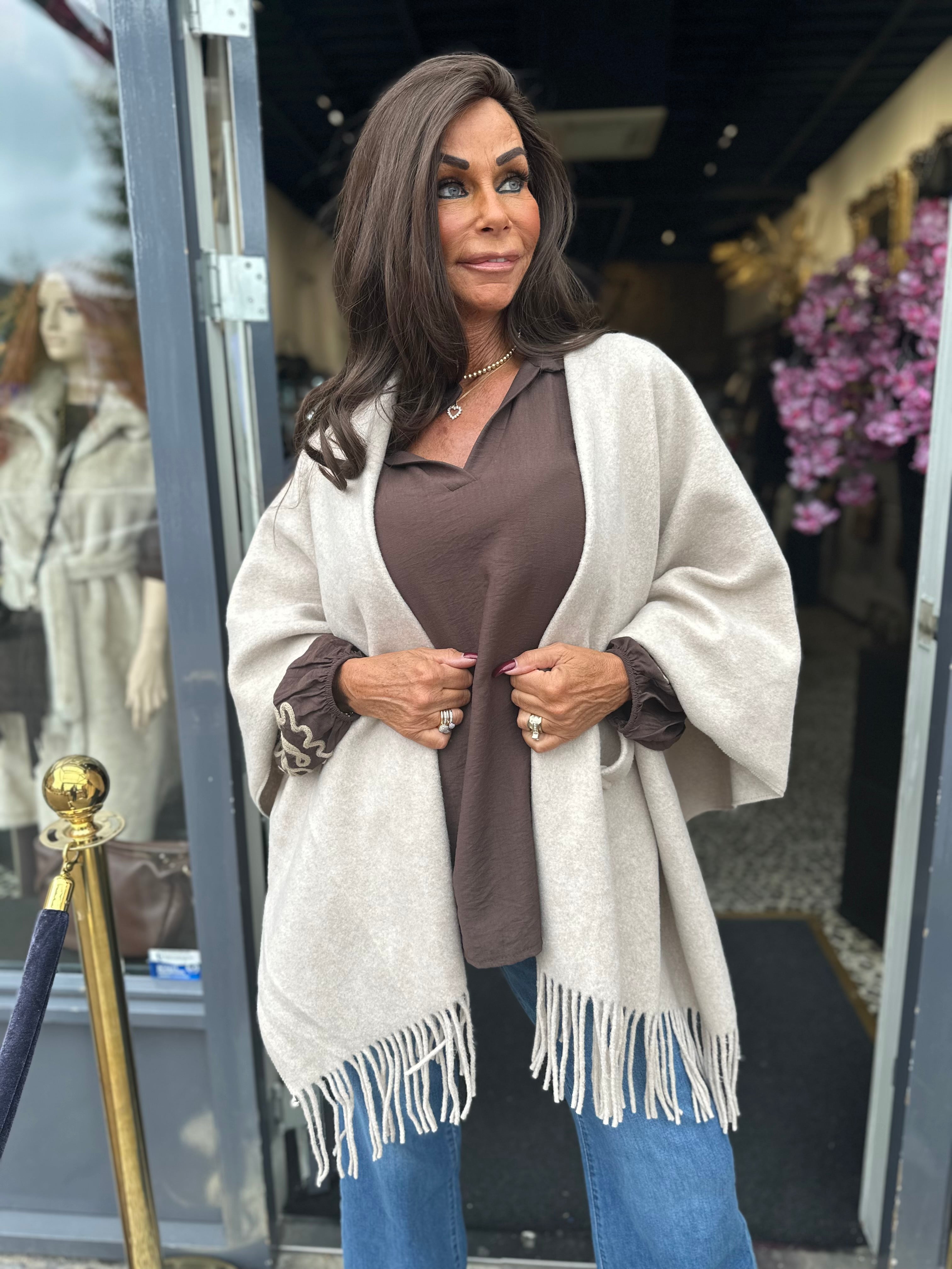 Poncho "Poca" Beige