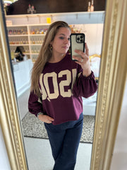 Sweater "BISOUS" Aubergine beige
