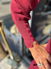 Lange mouwen top "Buttons" Bordeaux