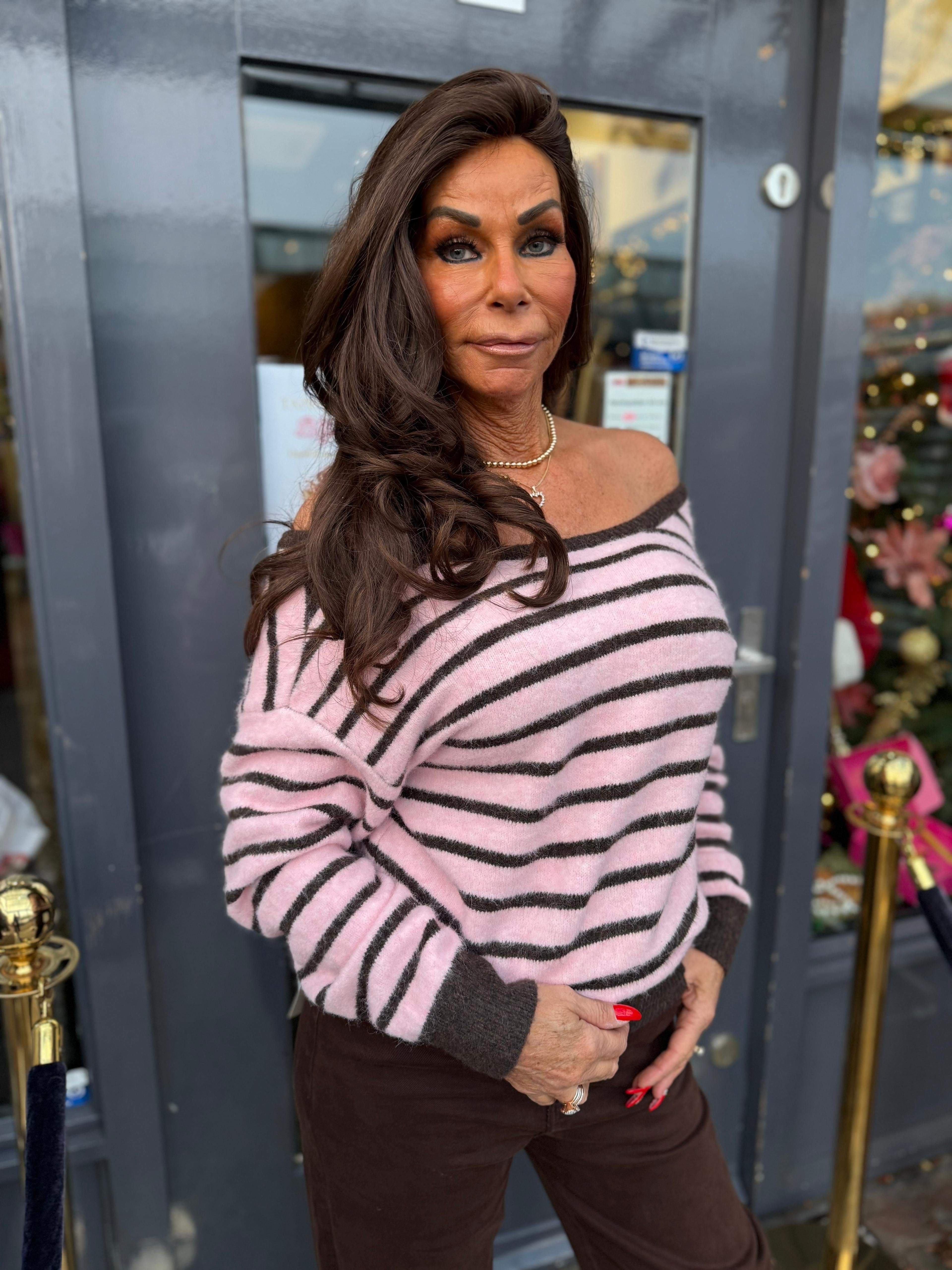 Trui "Stripe" Strik Roze