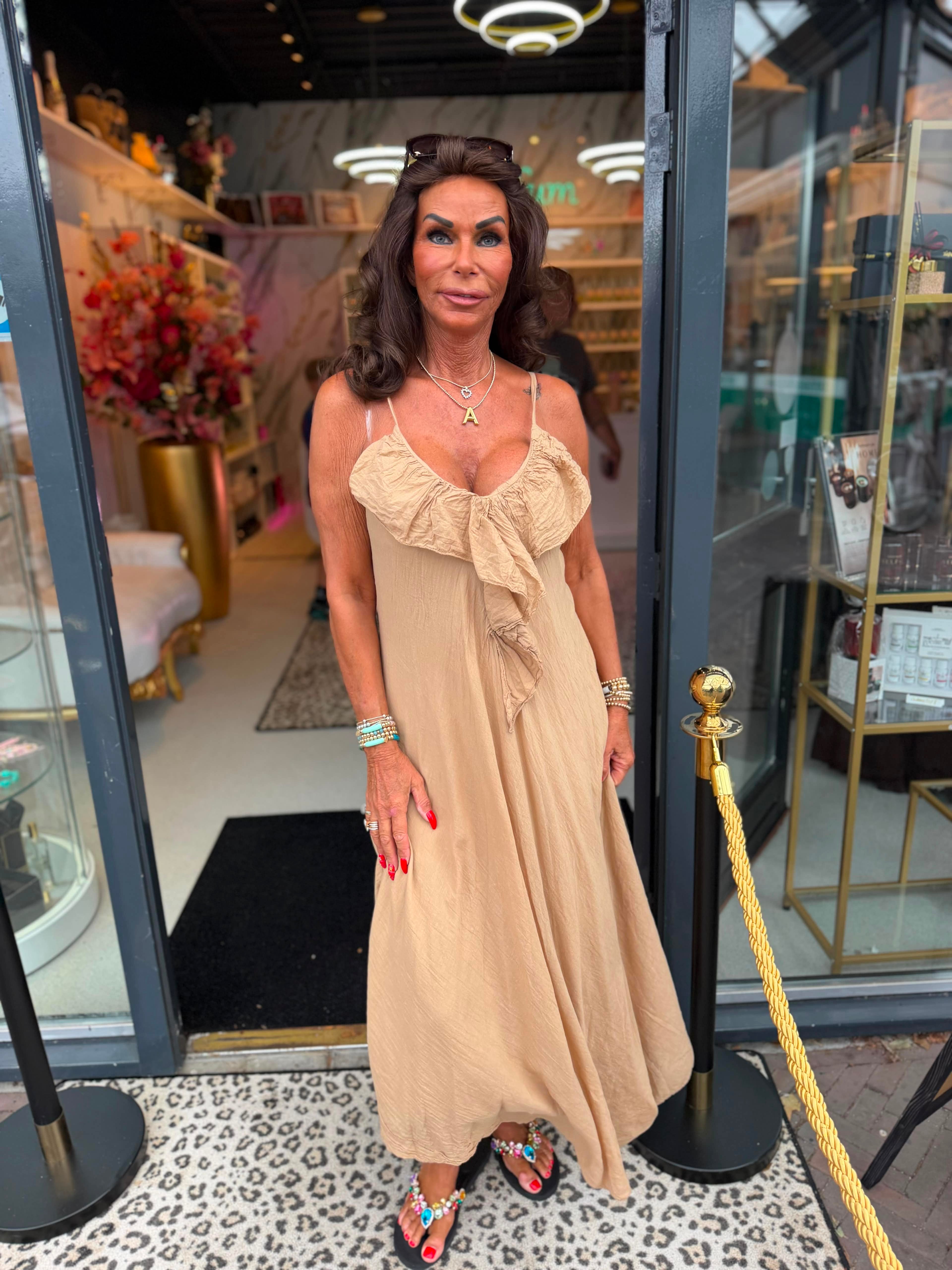 Jurk "Lory” beige