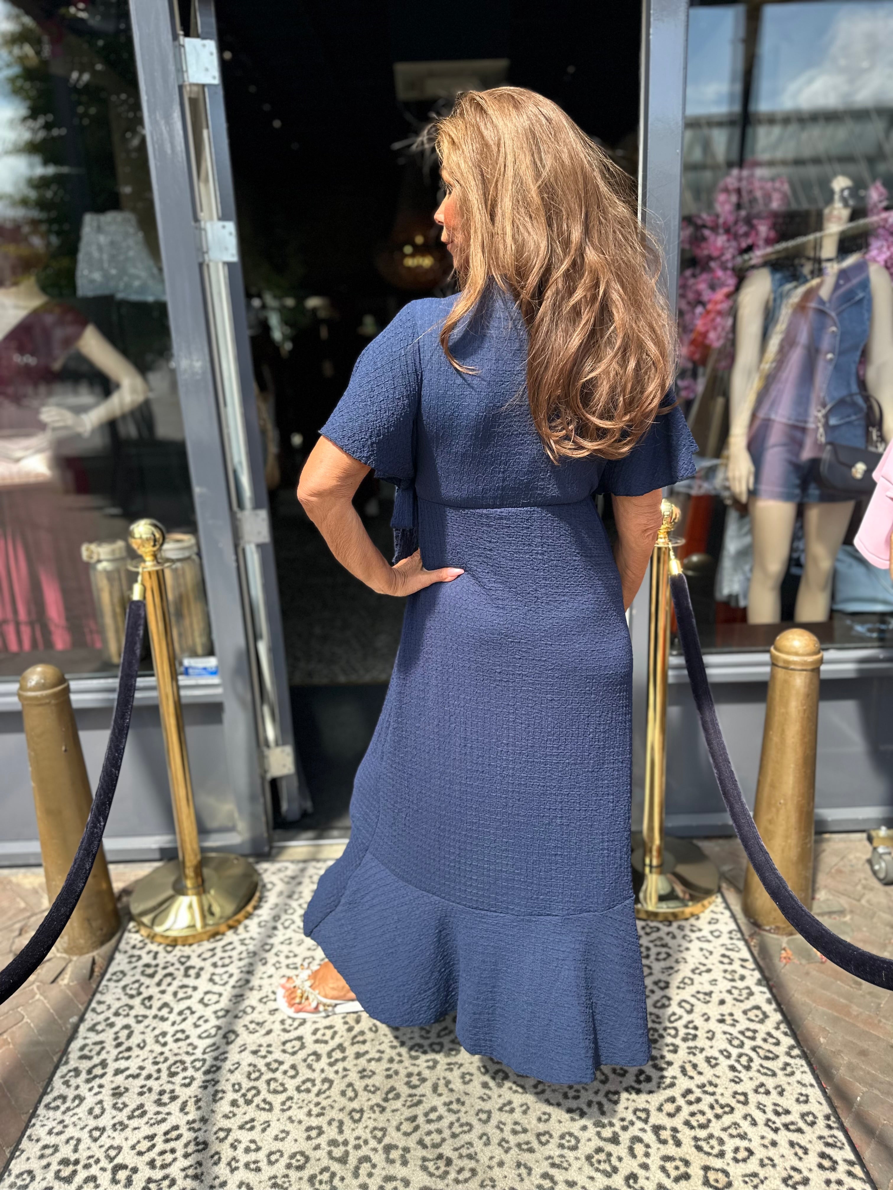 Wikkel jurk “Verona" Donkerblauw