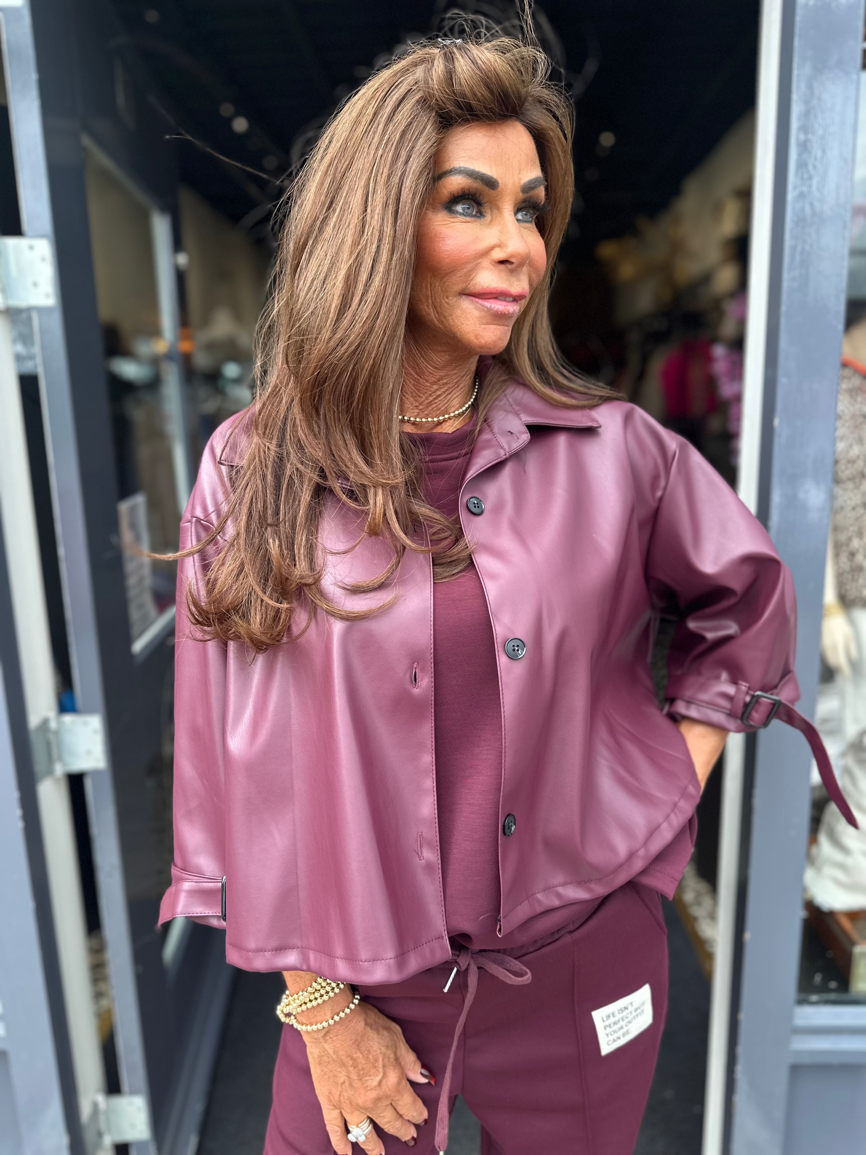 Vegan Leather Jasje "Rizzo" Bordeaux