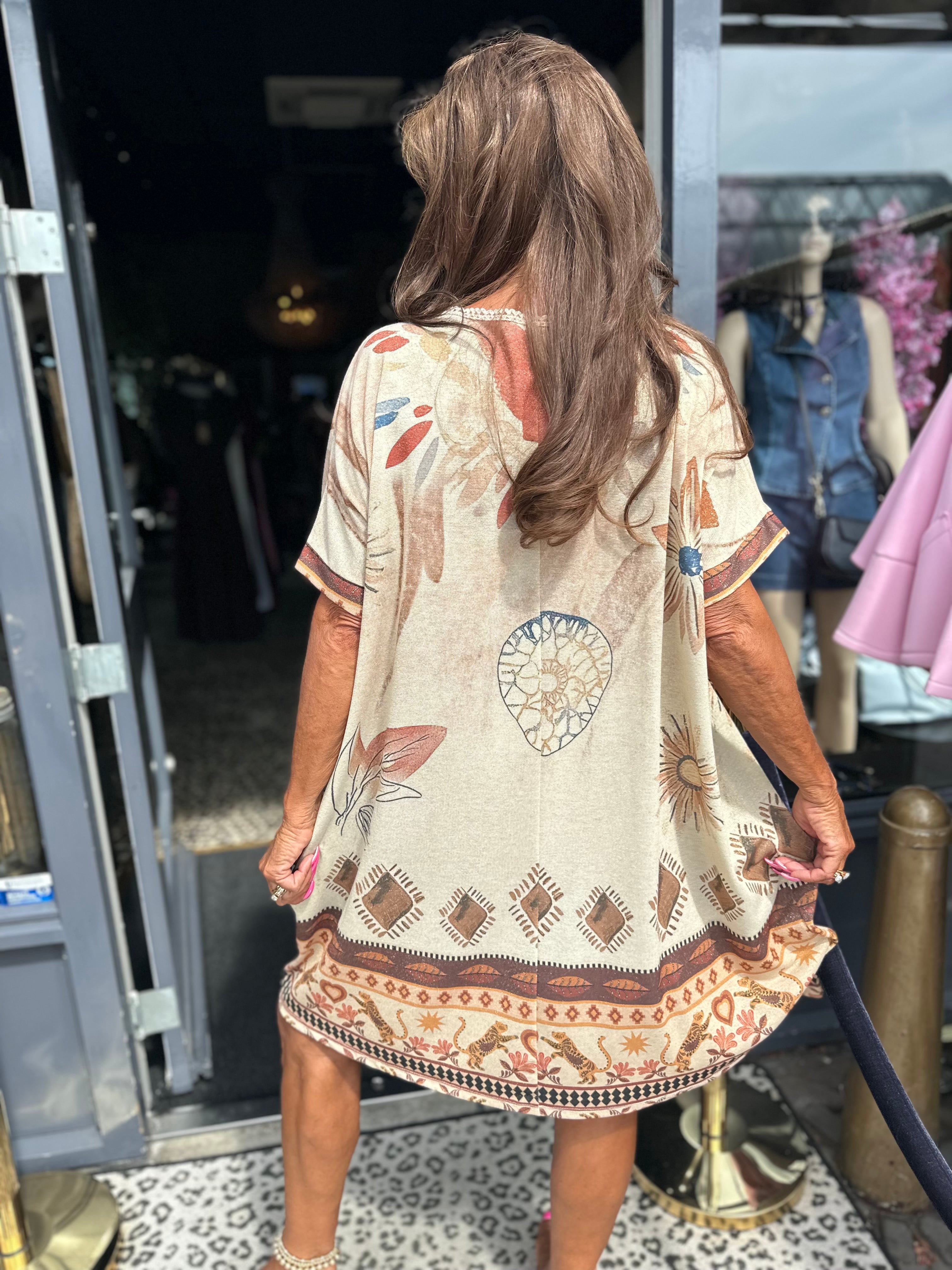 Lurex Jurk "tiger" kort