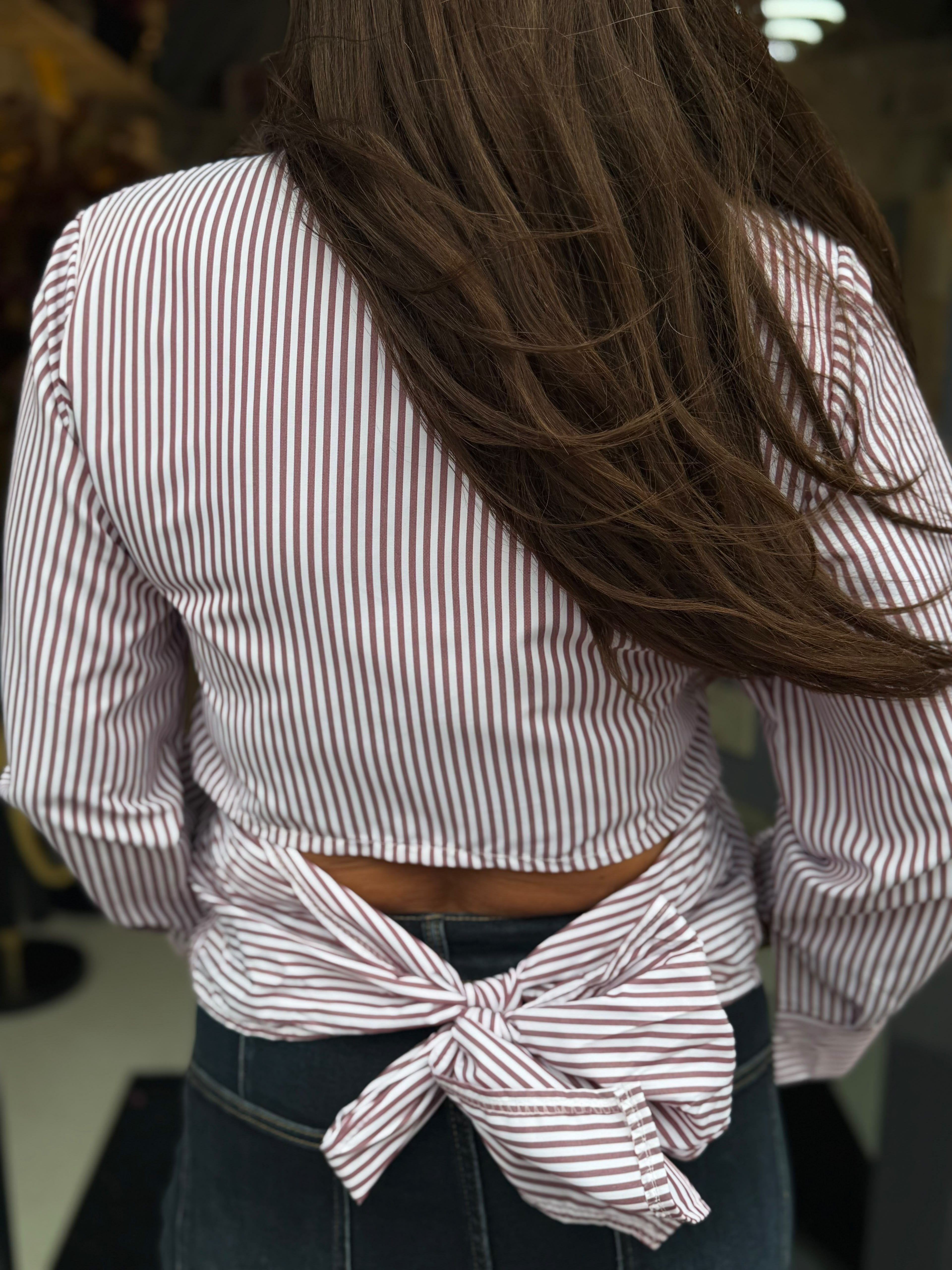 Blouse met Rugstrik "Gerrie" Bordeaux
