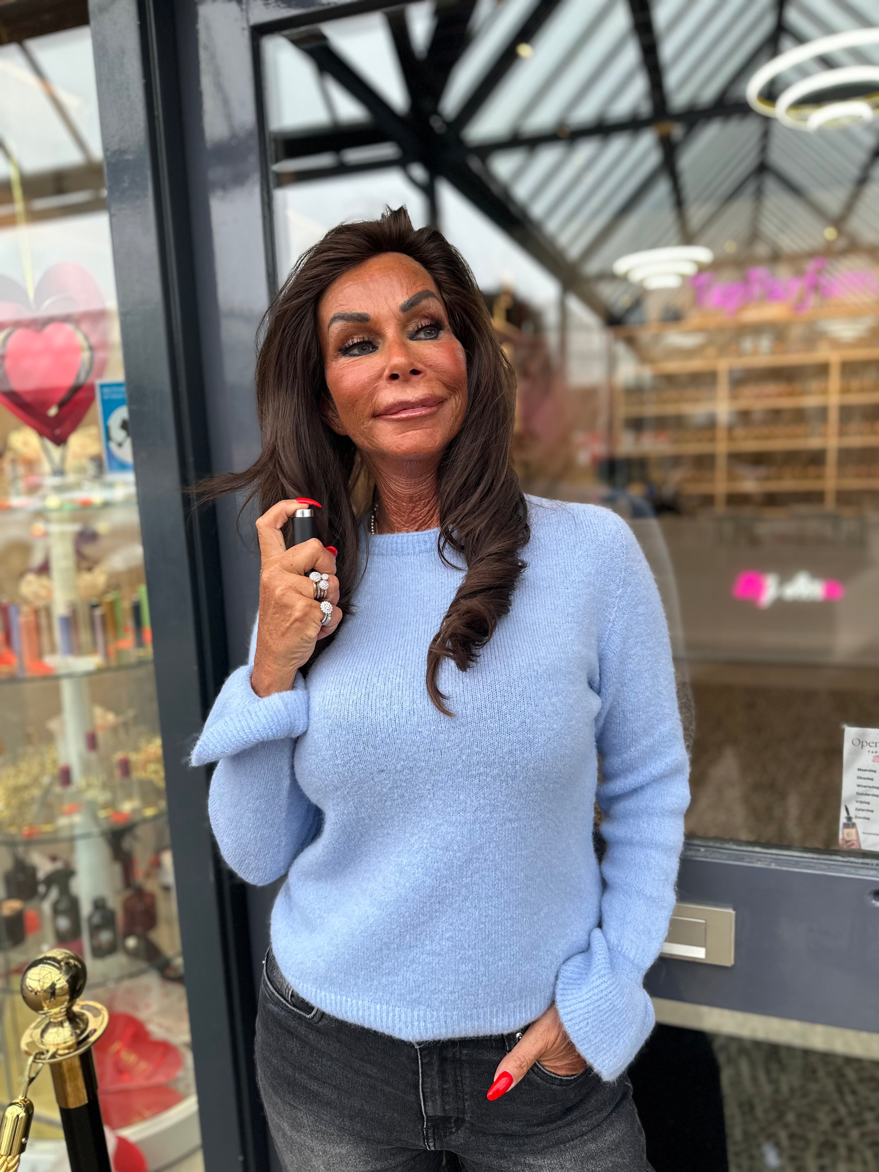 Ruffle top "Soft" Blauw