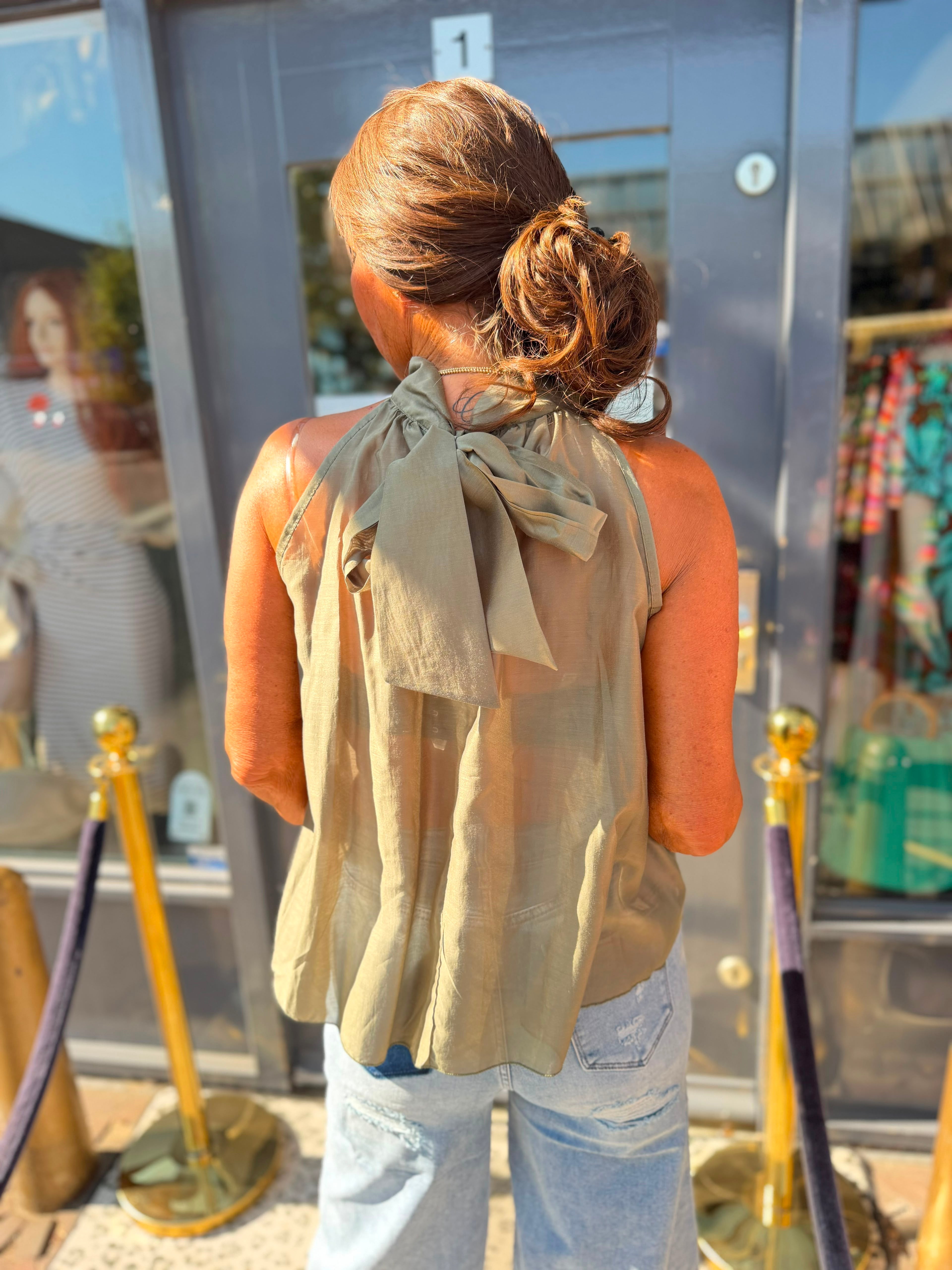 Blouse strik "Ruches" Groen