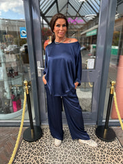 2 delig set zijde "Fits" Navy