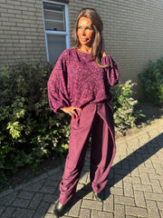 Plooien Pantalon ballon wide aubergine