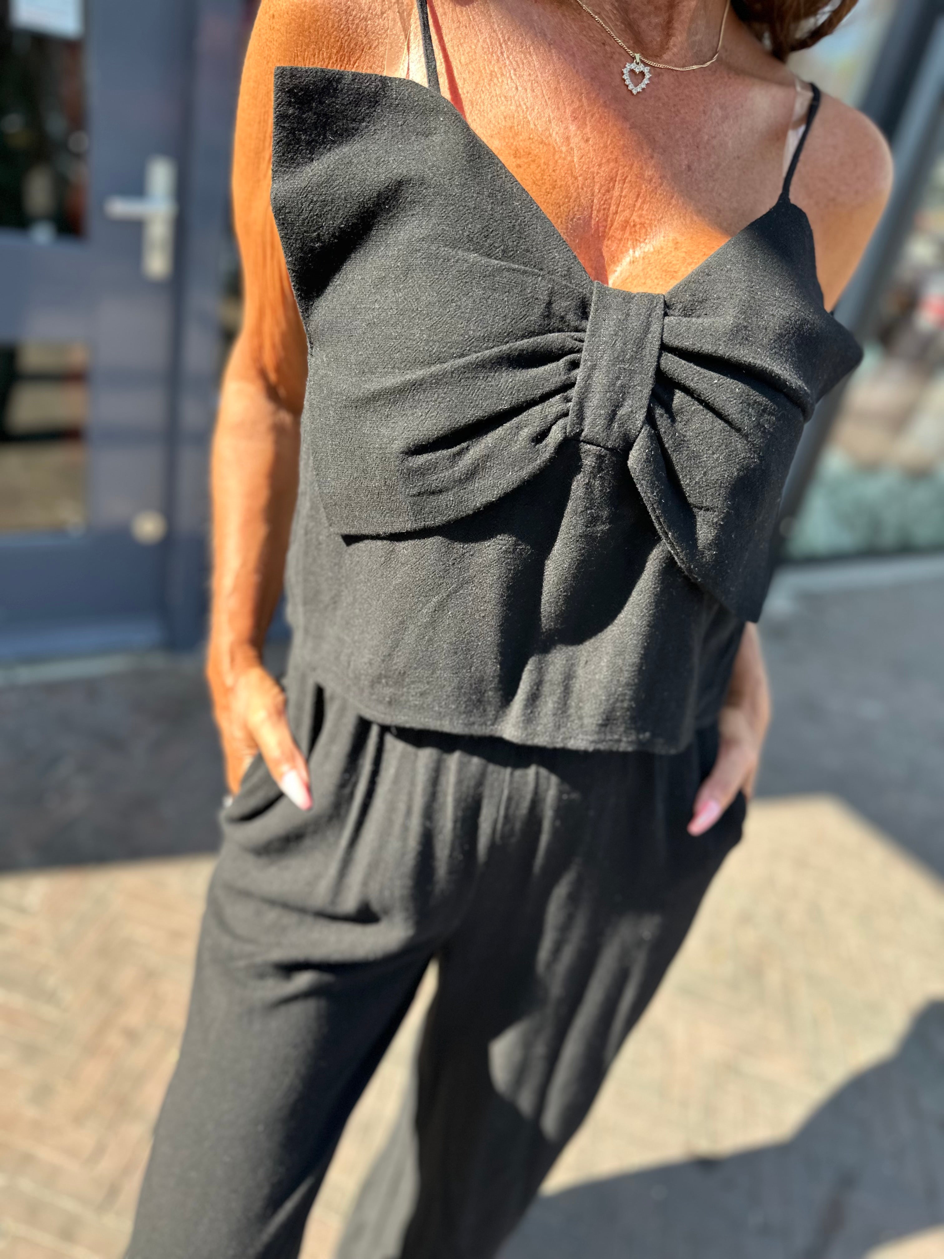 Jumpsuit "Bow" zwart