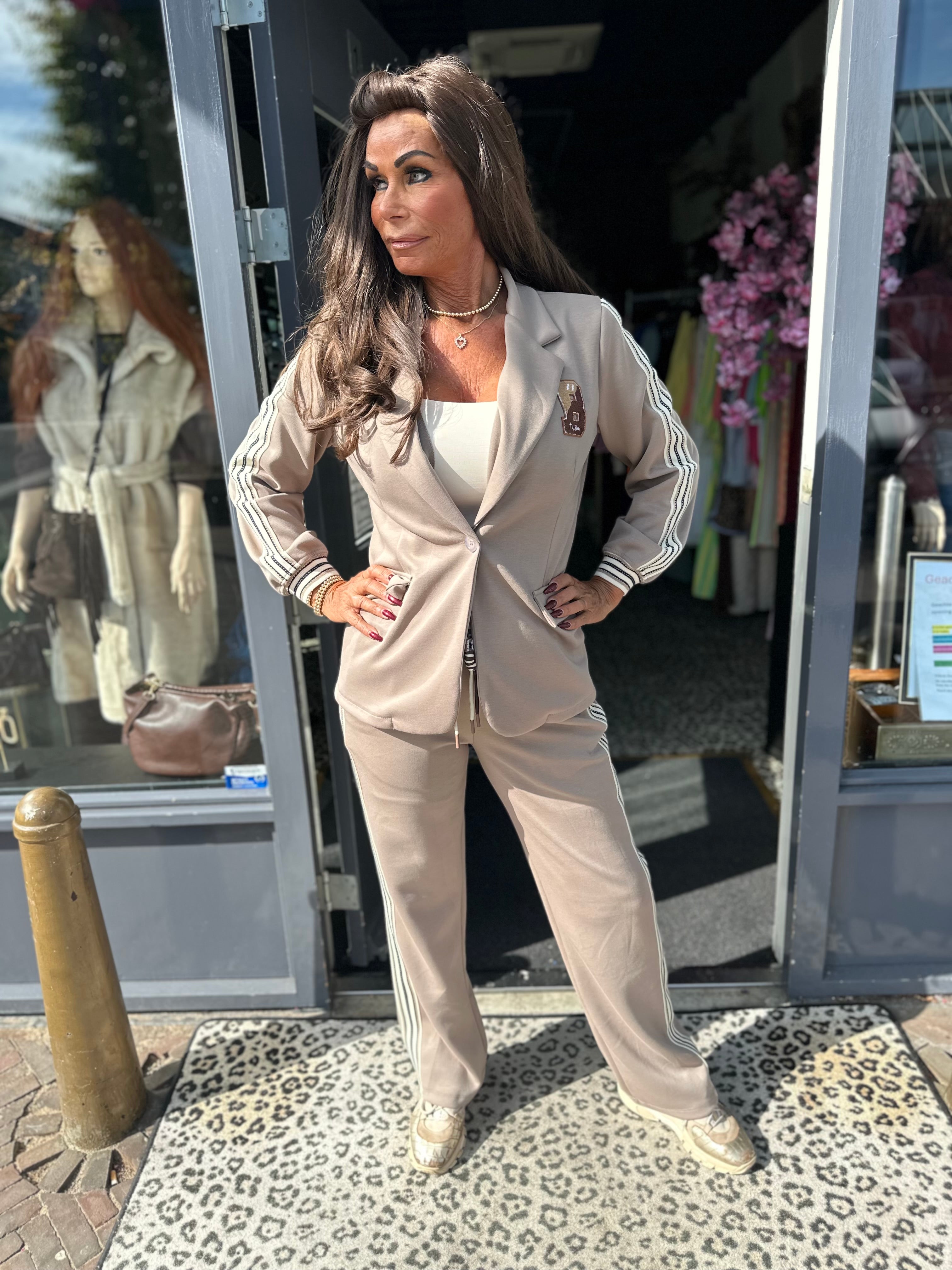 2-delig set "Bij Ann" taupe