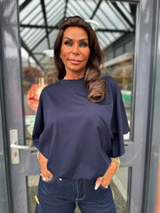 Top "Wide" vleermuismouw navy