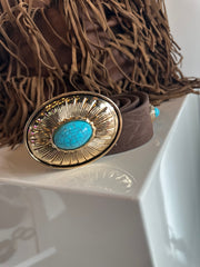 Riem Indiana turquoise donkerbruin
