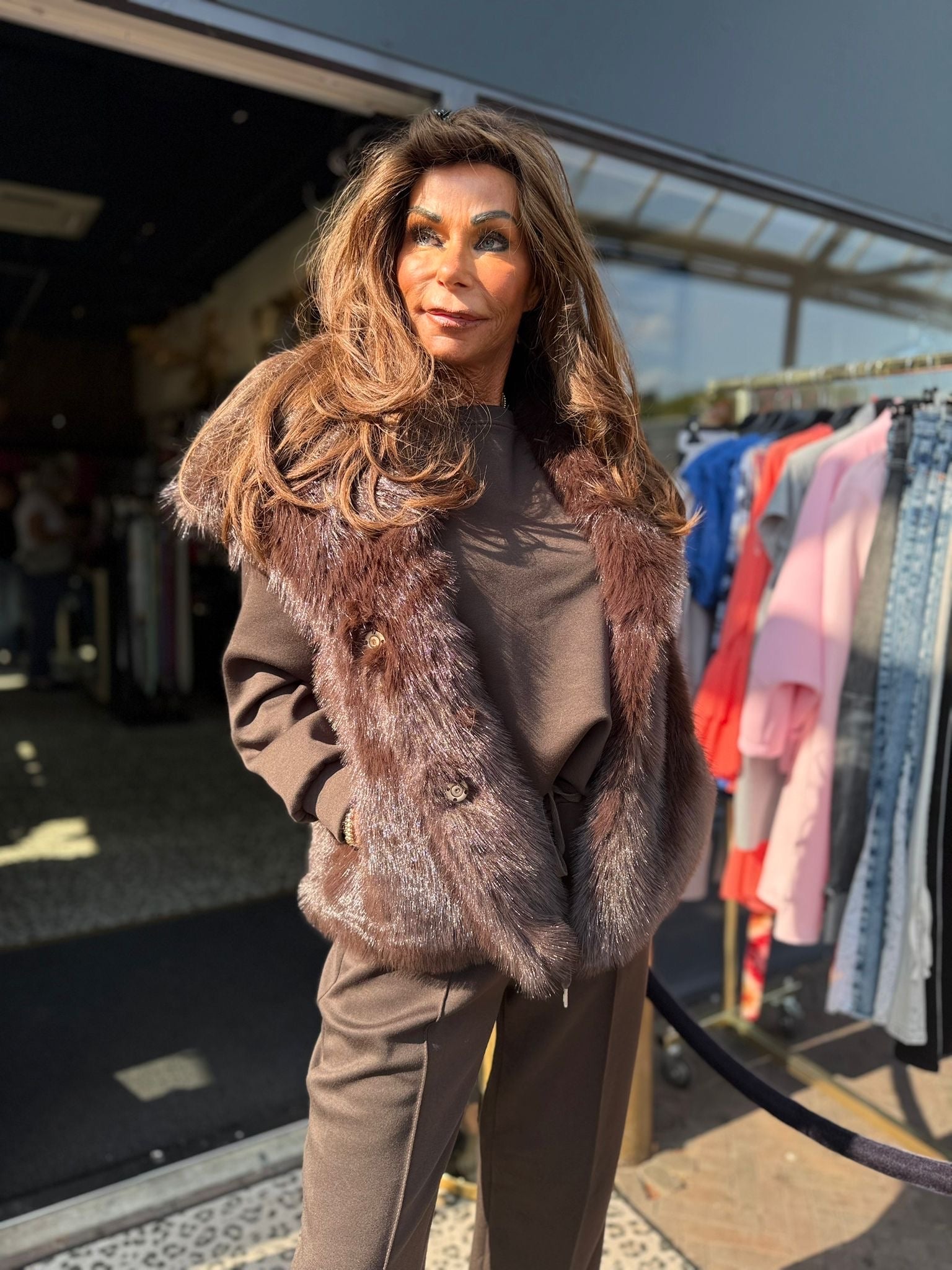 Gilet "Almost autumn" Donkerbruin