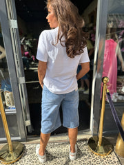 Bermuda jeans "double" blauw