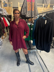 Blouse jurk "Novalee" bordeaux