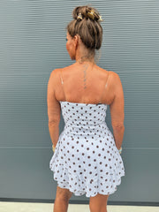 Playsuit kort "hydrofiel" dots wit