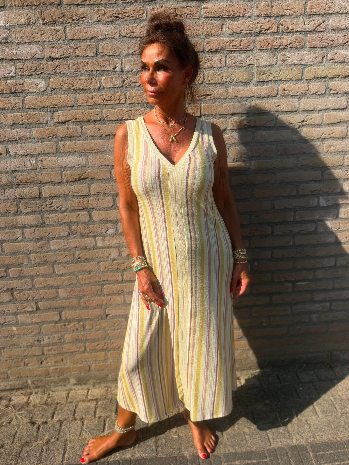 Lurex Jurk "Egyptian" geel goud